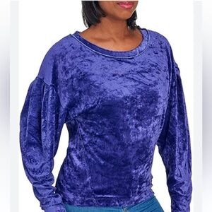 We The Free Plush Purple Crushed Velvet Top